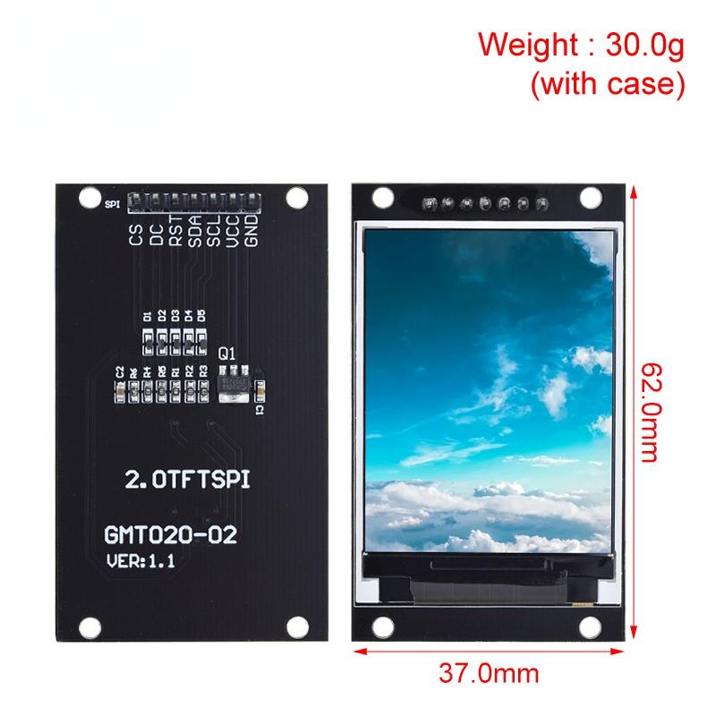 2,0palcový TFT displej OLED LCD Drive IC ST7789V 240RGBx320 Dot-Matrix SPI rozhraní pro Arduio Full Color LCD Display Module