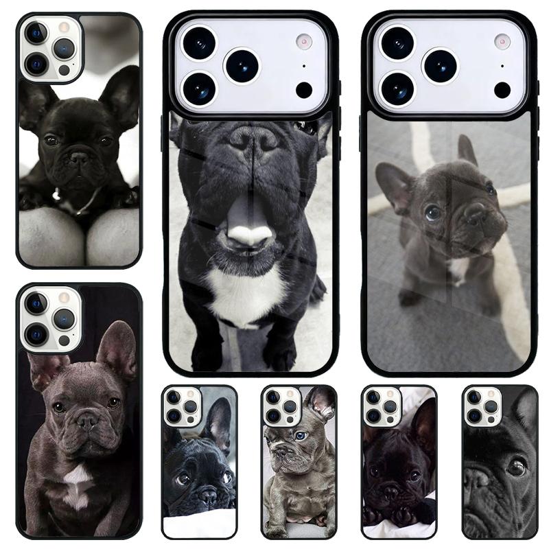 Adorable French Bulldog Phone Case for iPhone 17 Air 16 15 11 12 14 13 Pro Max Shockproof Cover