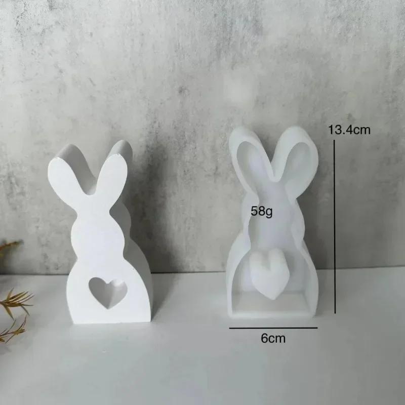Easter Cute Rabbit Silicone Moulds Gypsum Car Mounted Incense Expanding Gypsum Decoration Mold Aromatherapy Candle Resin Molds