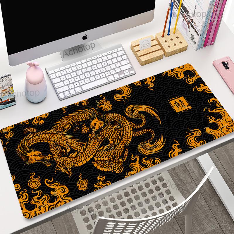 Large Mouse Pad Gaming Mousepad xcm Mouse Mat Chinese Dragon Art Gamer Mousepads PC Desk Pads Pink White Keyboard Mats XXL