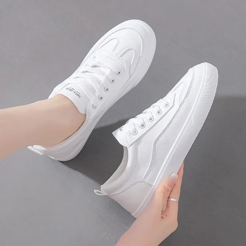Fashion Casual Women Flat Oes Student Sneakers Skate Oe Lightweight Faionable Round Toe Low Heel Rubber Outsole PU Inner