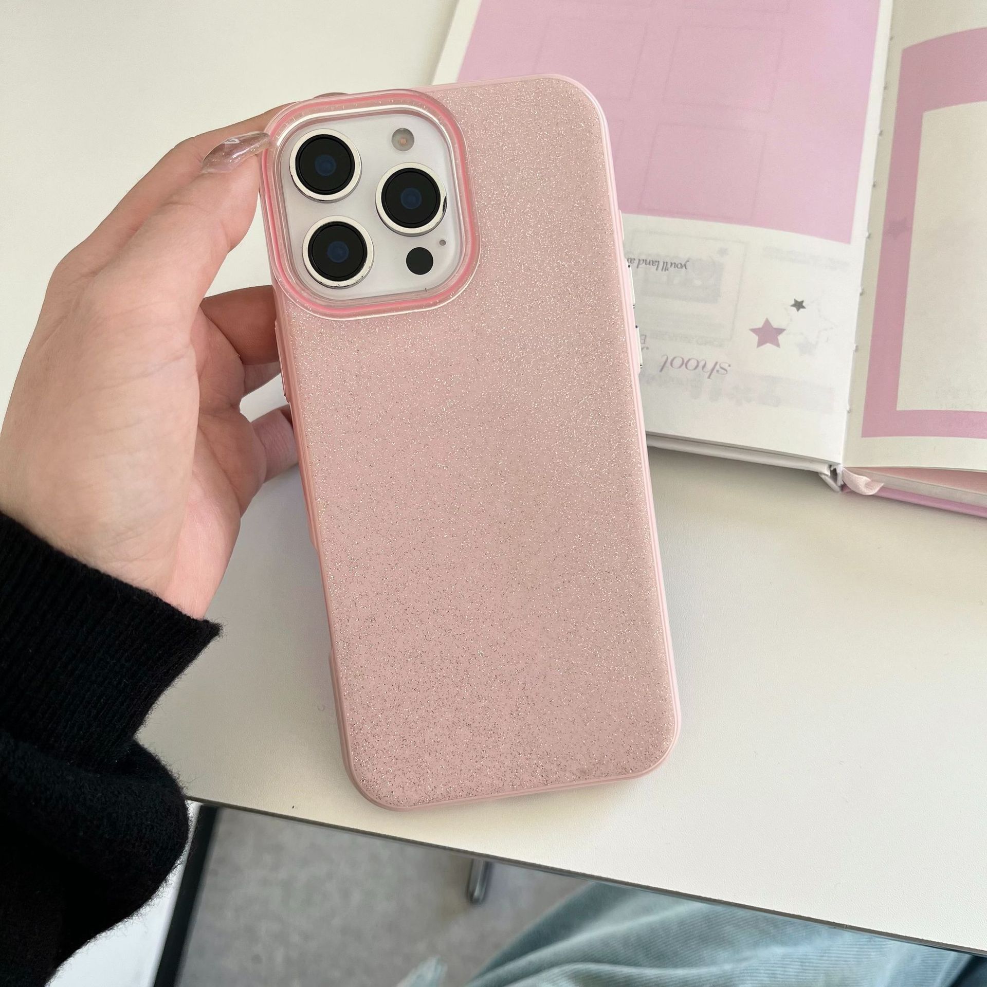 

ins Світла Розкіш Блиск Підходить для iPhone 16 Pro Max Apple 17 Чохол для телефону 15/14 Простий Однотонний М який Чохол 17plus(without Packaging