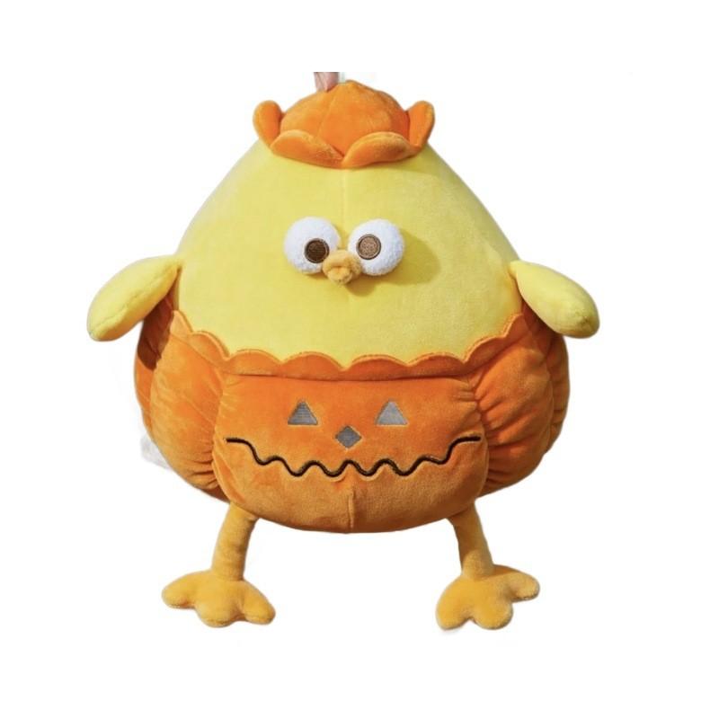 Halloween Pumpkin Chicken Plush Toy With Pp Cotton For Kids Gift
