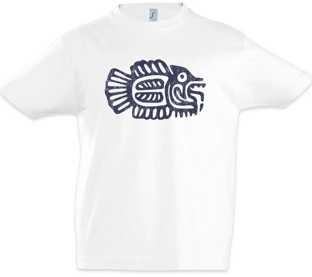 Inca Fish Symbol Kids Boys T-Shirt Inca Tattooist Tattoo Indian Tribe-