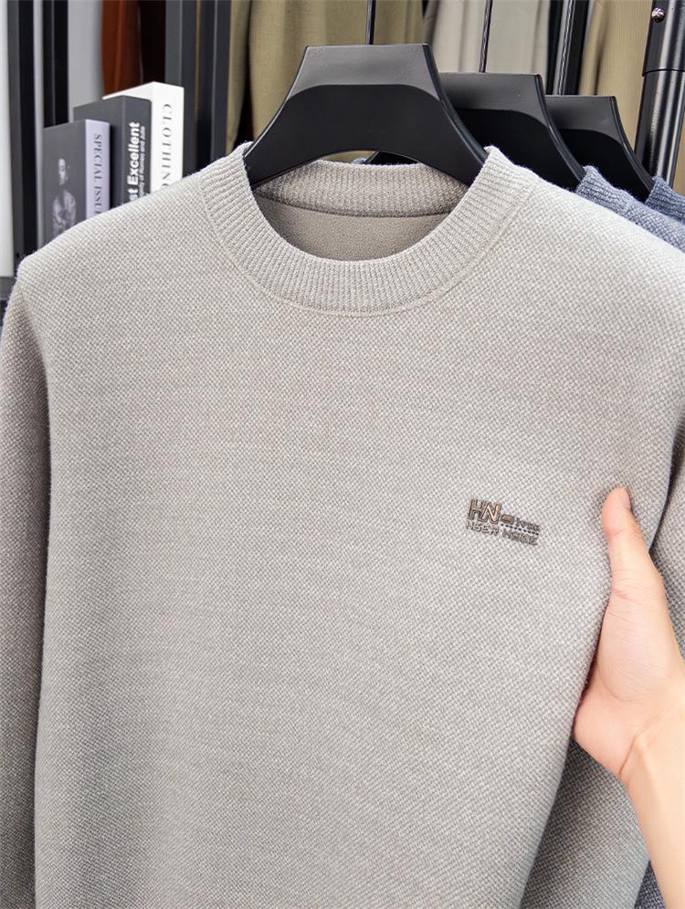 Men's Winter Thickened Mink Wool & Velvet Knit Sweater - Warm, Casual Fashion Pullover for Middle-Aged Men