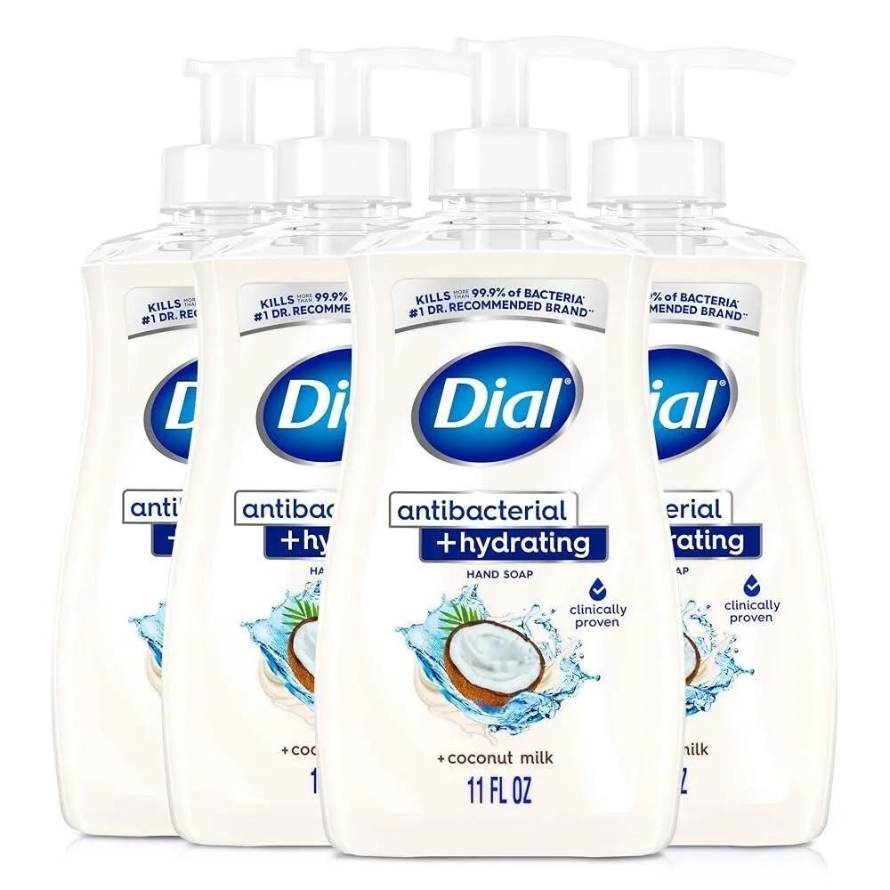 Dial Antibacterial Plus Hydrating Coconut Milk Liquid Hand Soap 325ml Set of 4