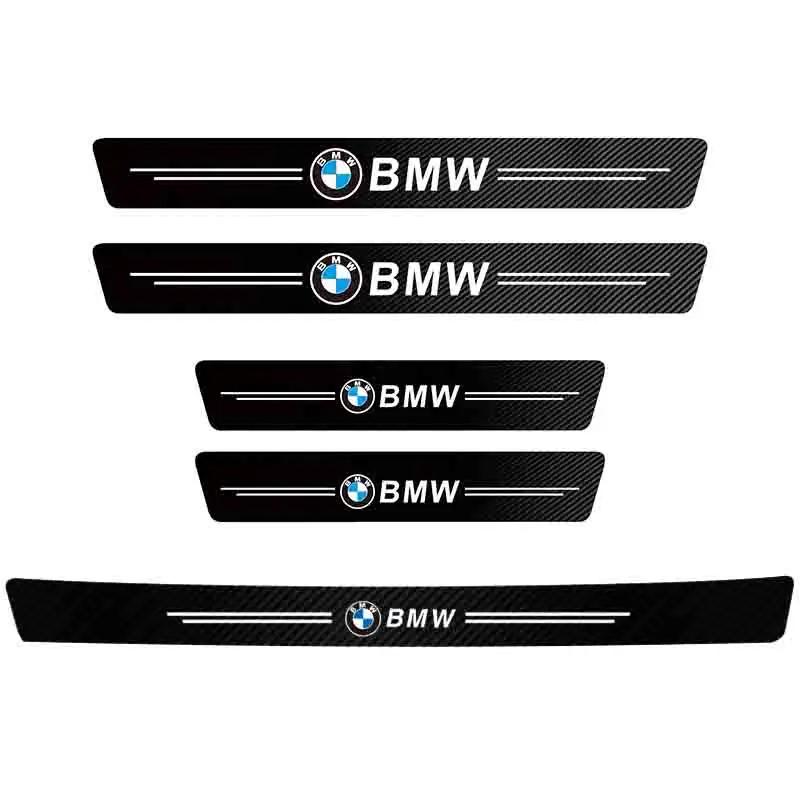 Universal 3D Carbon Fiber Car Door Sill Protector Stickers For BMW Performance E46 E90 F10 F30 X3 F20 E46 E60 E70 E39 E36 E87