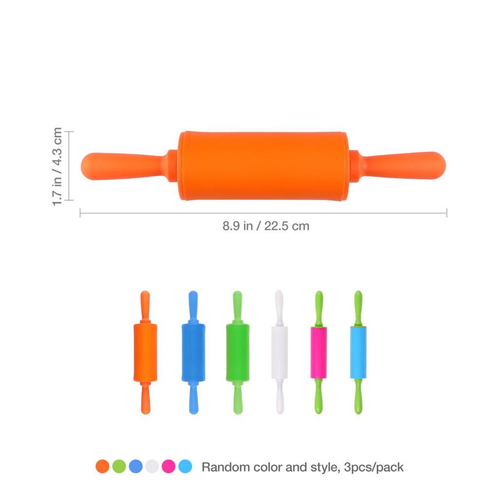 STOBOK 3pcs Children's Handmade Clay Stick DIY Rolling Pin Smart Dough Tools Kit Extruder Tools (Random Color)