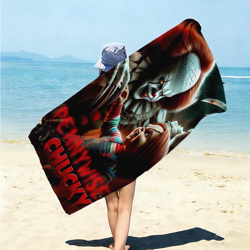 1Pc Clown Room Beach Towel Microfiber Beach Towel Thin Absorbent For Beach Swimming Yoga Bath Sports 0917181