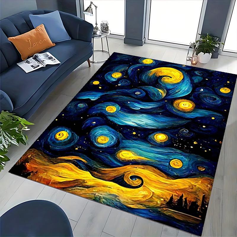 1pc Van Gogh Starry Night Office Chair Mat - Non-Slip Carpet for Desk, Festive Gift Idea, Suitable for Home Decor, Living Room, Bedroom, Game Room.P08