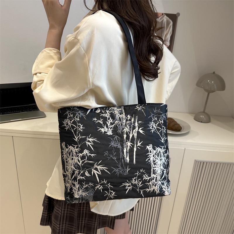 Borsa Tote Ricamata Street Style ad Alta Capacità per l'Uso Quotidiano