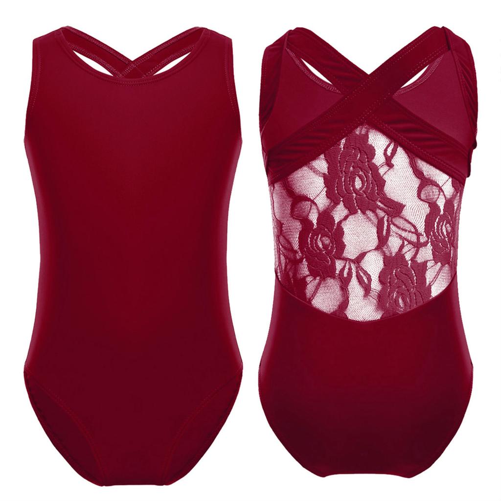 Kids Girls Double Straps Sleeveless Gymnastic Ballet Leotard Jumpsuit Athletic Dance Clothes Tank Tops Outfits