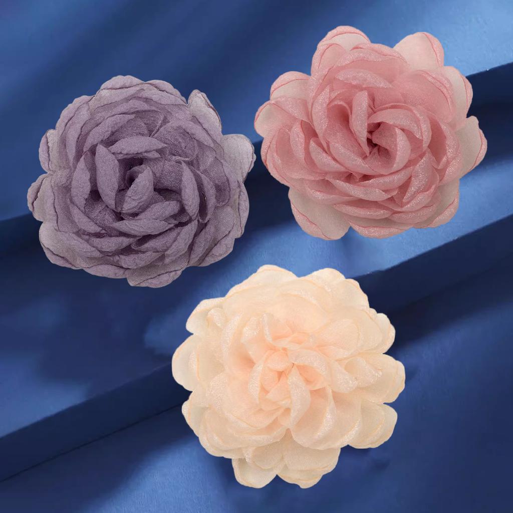 Fabric Silk Yarn Camellia Brooch Femininity Small Fragrant Style Corsage Pin Jacket Dress Accessories