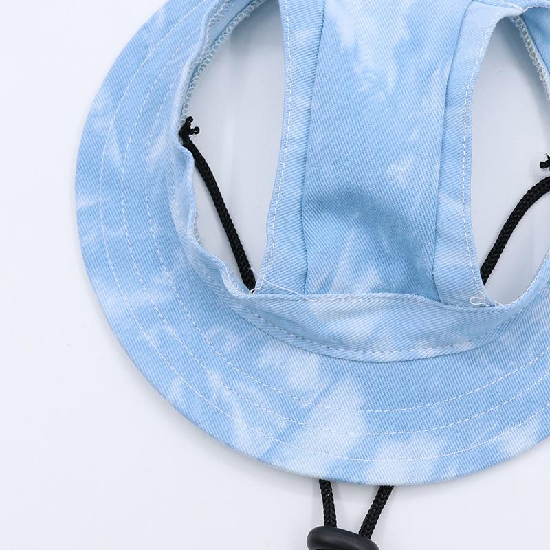 Sun Protection Hats for Dogs and Cats, Anti-sticking Hats, Anti-peeling Ears, Adjustable Rope Buckle Fisherman Hats for Pets