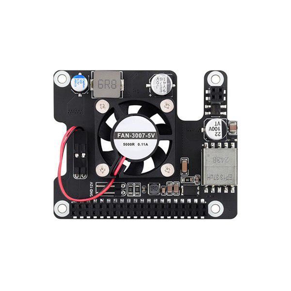Black PCB PoE Expansion Board Set with Onboard Cooling Fan for RDK X5
