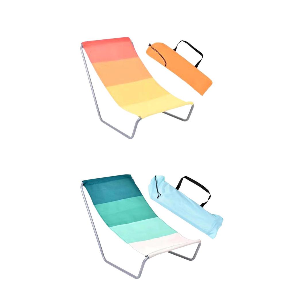 Folding Beach Chair Camping Chair Lightweight Non Slip Lounge Chair with Storage Bag for Garden Deck Sunbathing