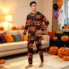Family Matching Halloween Pajama Sets Long Sleeve Top and Pants with Print for Parents and Kids