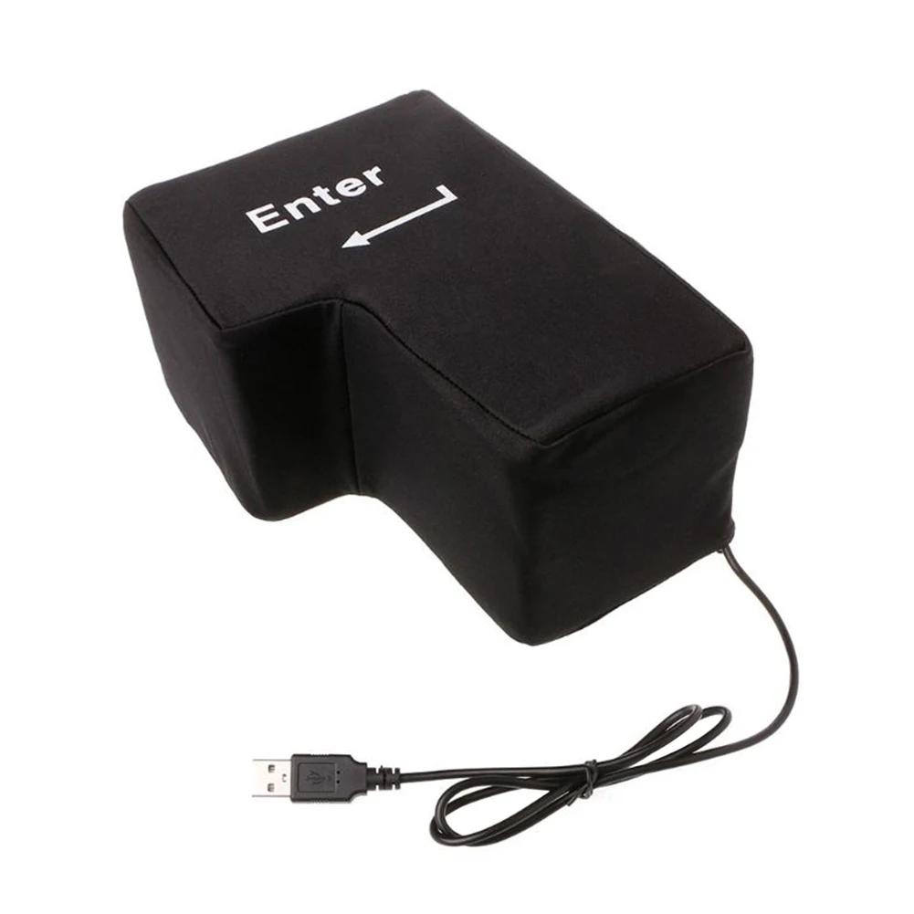 

Huge Large Computer Enter Key PC USB Keyboard Vent Button Office Stress Reliever чорний