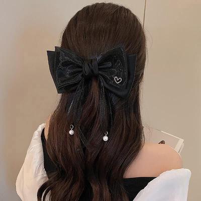 Bow Ribbon Barrette For Women Girls Simple Bow Hairpins Wedding Hair Accessories Elegant Temperament Hair Clips Gifts