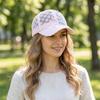 White Pink Hollow Out Baseball Cap Duck Tongue Breathable Baseball Cap  Summer