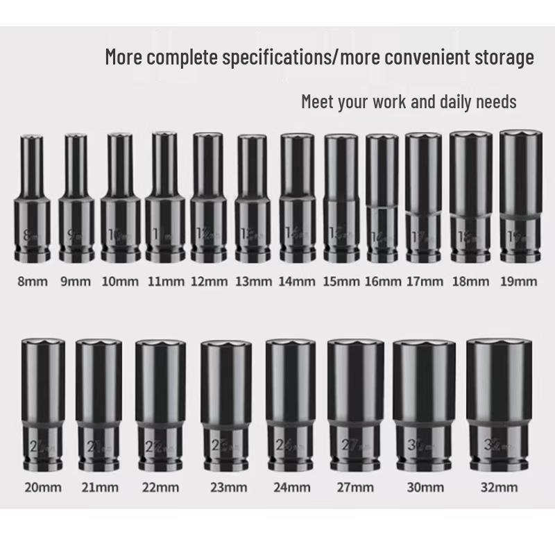 Zhi Zan 20-Piece Hex Impact Socket Set (8-32mm)