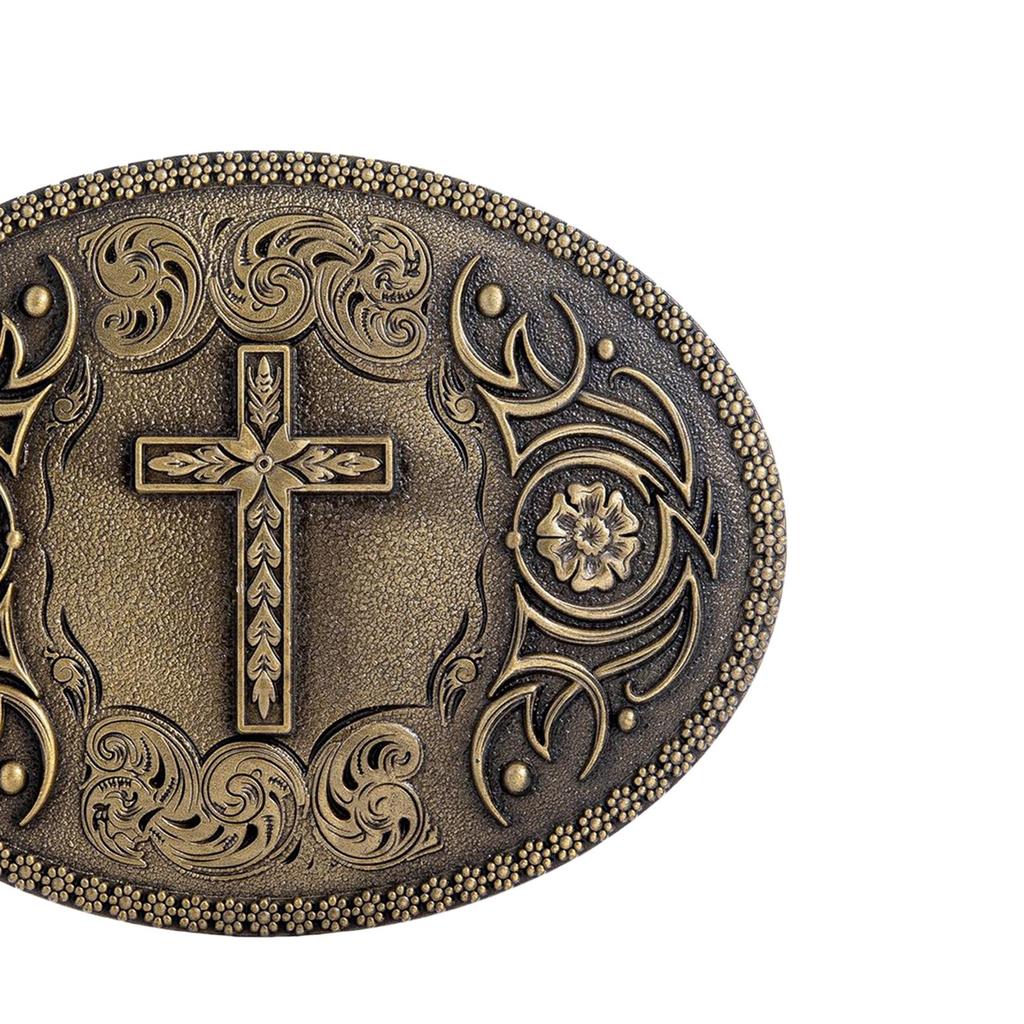 Western Belt Buckle Vintage Style Fashion Alloy Engraved Floral for Men Women