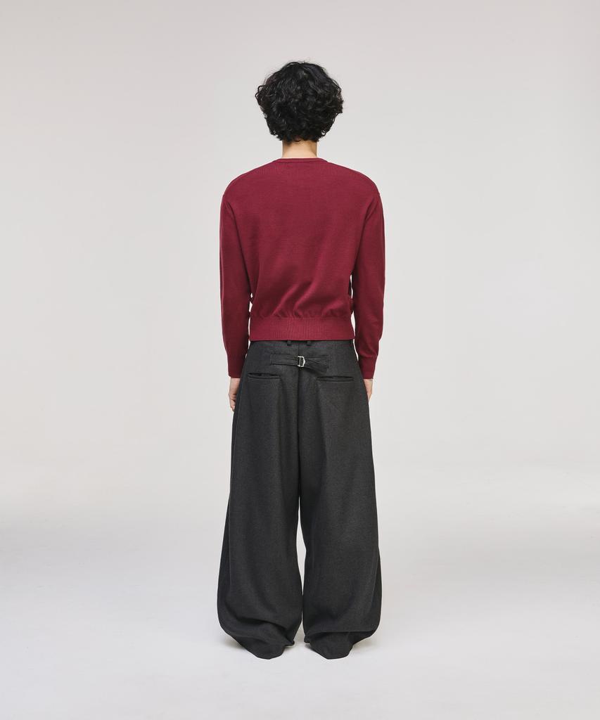 SIGNATURE Crop V-Neck Knit [Wine]