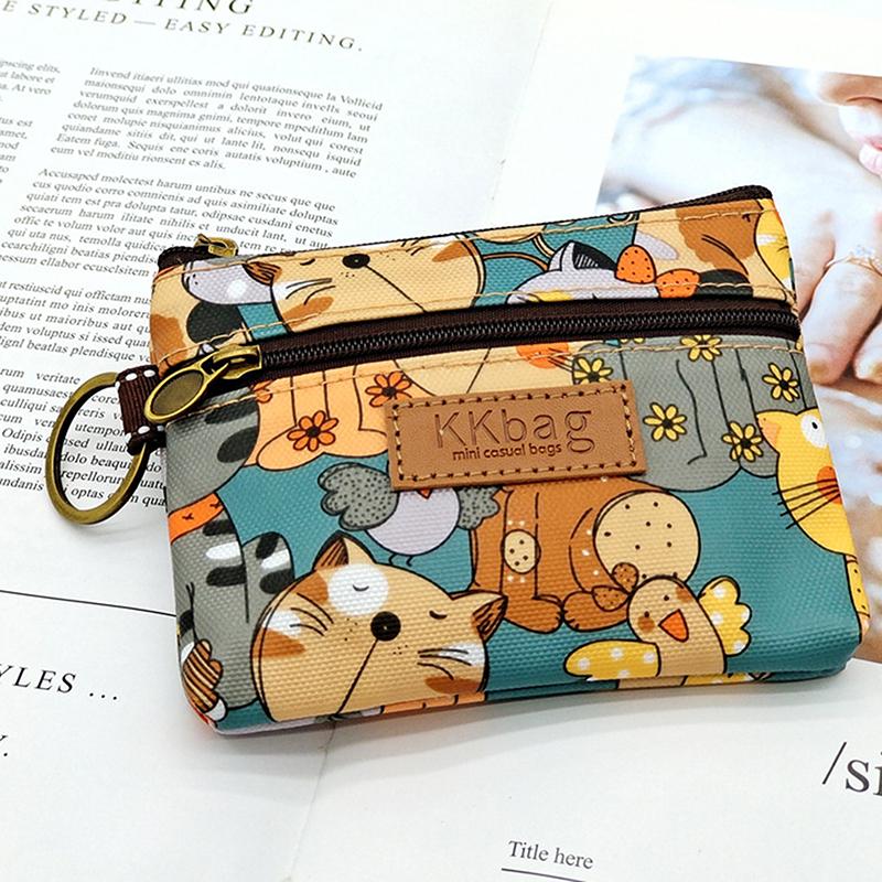 Cute Cartoon Animals Wallet Zipper Purse Small Coin Purse Lightweight Storage Bag Money Bag Key Card Holder