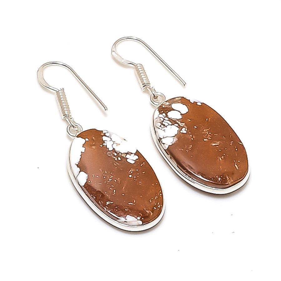 

Natural Wild Horse Gemstone 925 Sterling Silver Jewelry Earring 1.77 AE-12043
