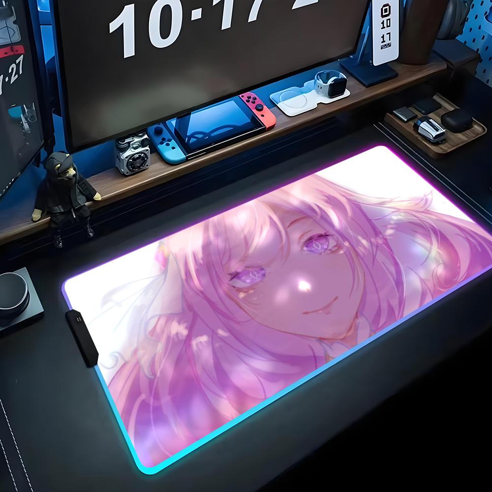 elysia Mouse Pad RGB Gaming Mousepad Big LED Pad PC Desk Mat Luminous Mouse Pad Large Keyboard Mats Table Rug With Backlit