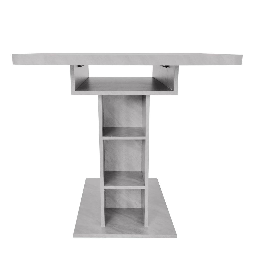 Dining Table Wood, Extendable Dining Room Tables with Storage, Rectangular Kitchen Table, Grey