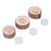 3Pcs Wooden Tealight Candle Natural Durable Beech Wide Applicability Wooden Tealight Candle Holder for Bar Bedroom Party