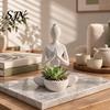 Abstract Zen Succulent Pot 3D Printed Yoga Figure Flowerpot for Succulents and Air Plants, Minimalist Creative Gift Lovers Style Meditation Sculpture