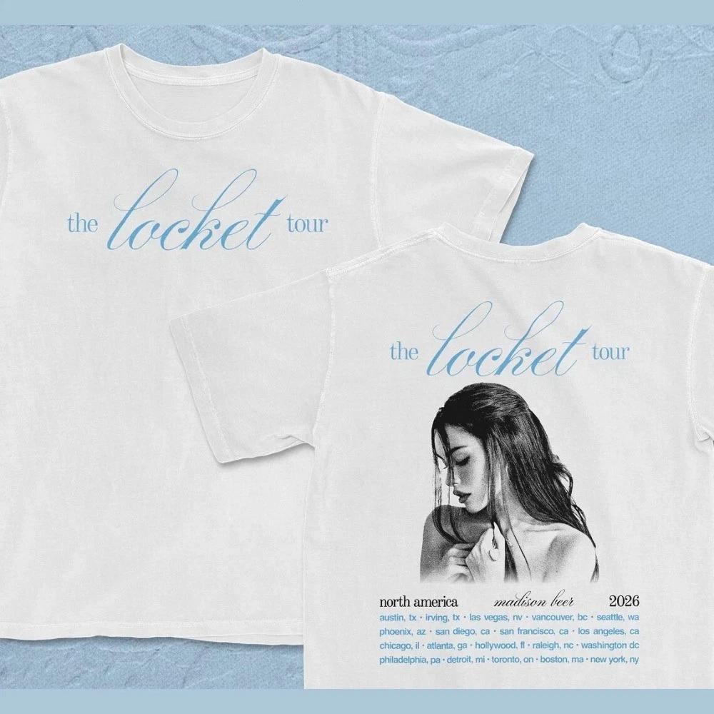 Madison Beer Medaillon Album 2026 Tour Grafik 100% Baumwolle Unisex Shirt Y2k Hip Hop Herren Kurzarm