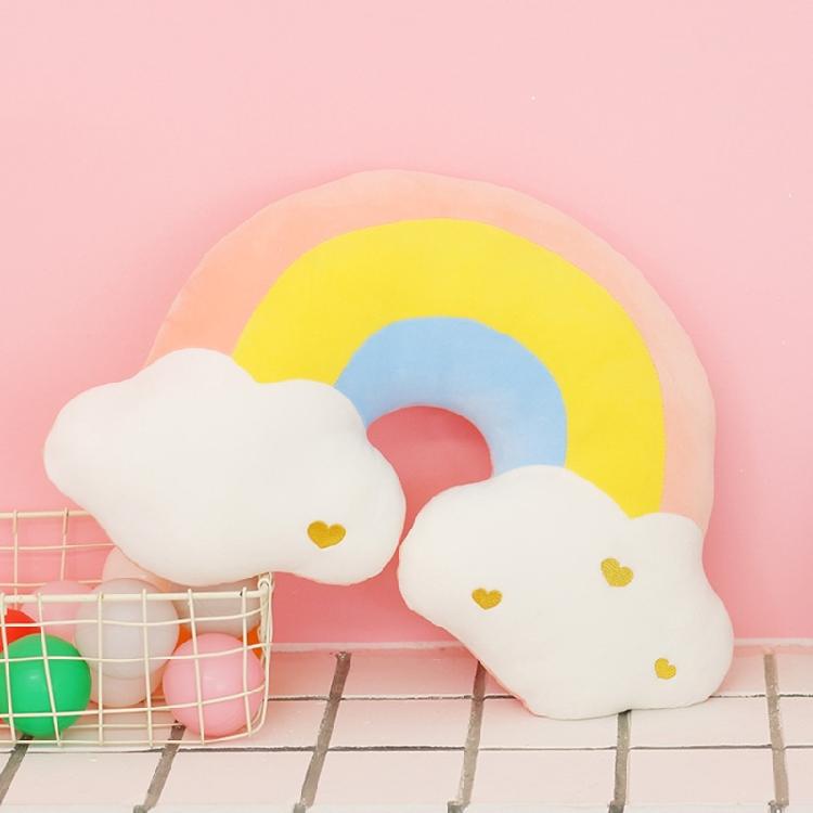 Soft Rainbow Cloud Moon Pillow Delicate Cushions Longlasting Comfortable
