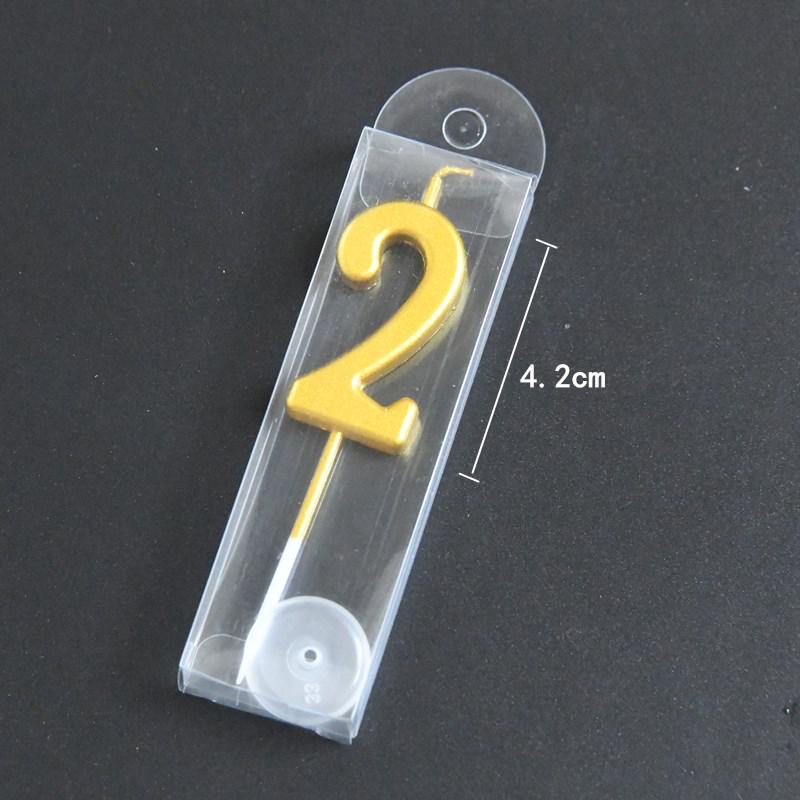 Gold-Plated Number Candle Set (50 Pieces) - Free Shipping, One-Year-Old Birthday Cake Decorations