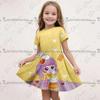 25-26 MINISO Zomer Cartoon Catch Teenieping 3DPrint Jurk Mode Kinderen Korte Mouw Prinsessenjurk Meisjes Feest Kinderkleding