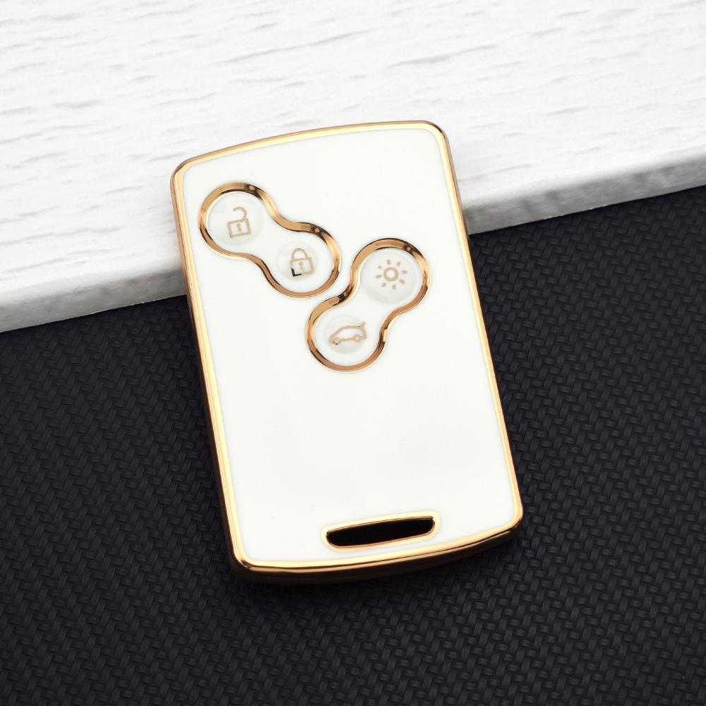 Car Key Case for Renault Clio Duster Sandero Captur Megane 2/3 Koleos - Anti-Scratch Protective Fob Premium TPU  Cover Key Chain