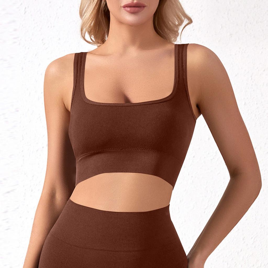 Women's Y Back Sports Bra - Padded Low Impact Spaghetti Thin Strap Workout Yoga Top