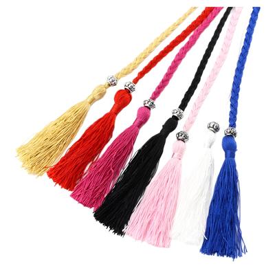 Thin Knotted Decorative Rope Waist Chain Female Ethnic Style Mori Female Weaving Fringed Cotton Silk Belt Belt