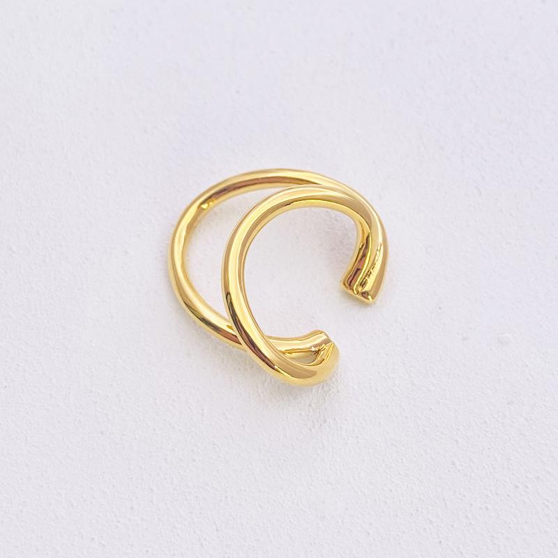 

Клипса для ушной косточки Двухслойные женские нишевые U-образные многослойные простые и безболезненные серьги-клипсы Без ушных клипс золотой