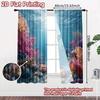 2pcs   2D FLAT PRINTING Curtains (Without Rod) Ocean Harmony(2) Christmas holiday curtains with digital printing Versatile