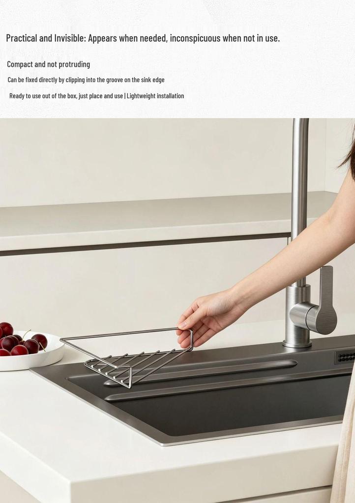 In-Stock 304 Stainless Steel Sink Organizer: Rack for Dishes, Sponges, and Filters