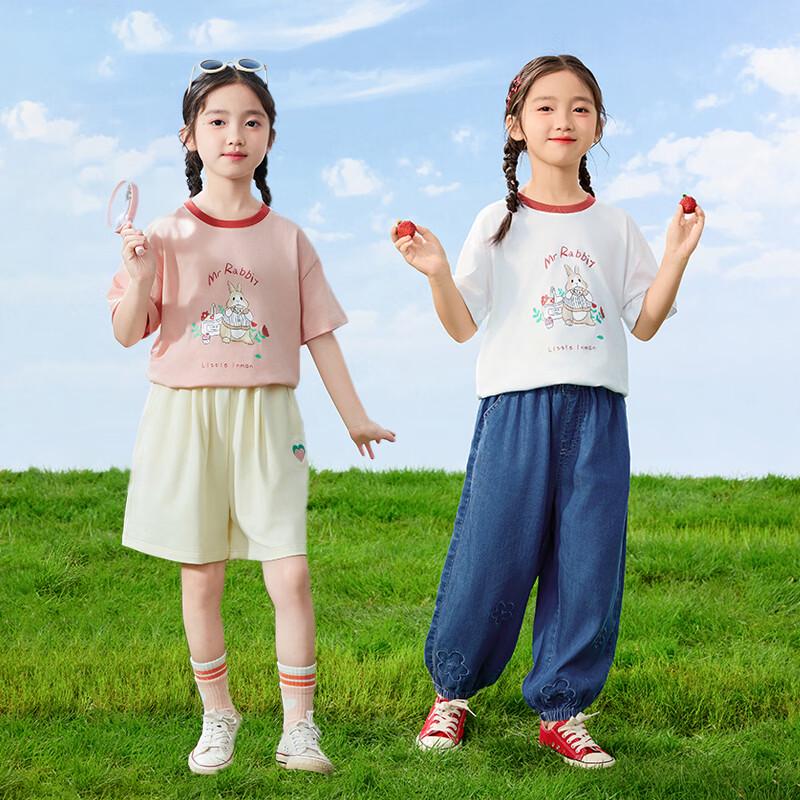 Xiaoyinman Girls' Summer Cartoon Print Cotton T-Shirt