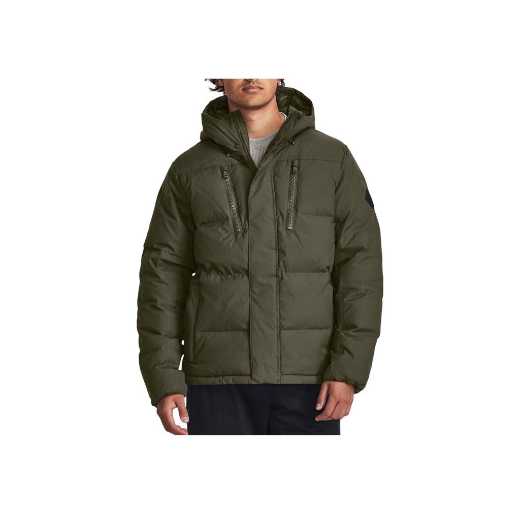 Under Armour Solid Color Hooded Zip-Up Long Sleeve Jacket Men Jackets Olive-Green 1378830-390