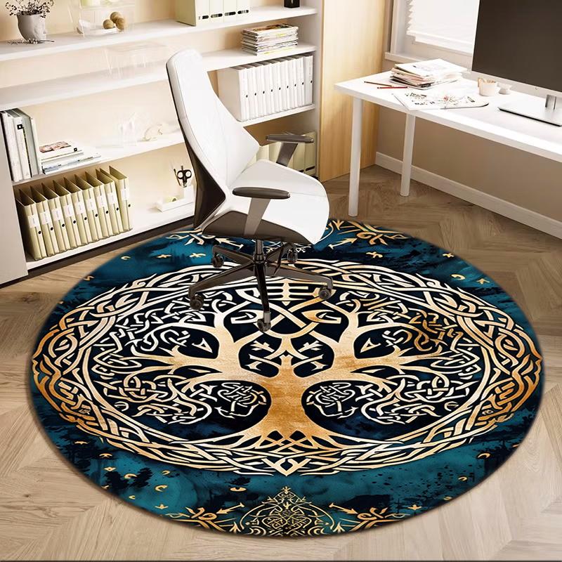 

1Pc Celtic Tree of Life theme Printed circular carpet, home door mat, outdoor travel protection carpet A16 80x80cm( 31x31in)