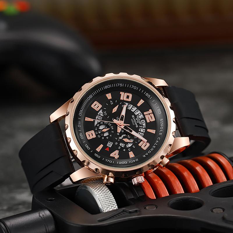 Men Outdoor Sports Military Watches Hollow Calendar Quartz Watch Wristwatch