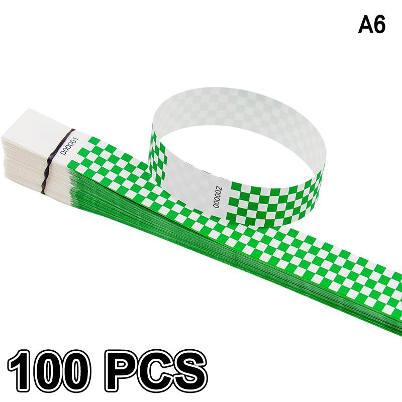 50/100Pcs Mosaic Pattern Colorful Paper Wristbands Waterproof Disposable Bracelets For Parties, Concerts, Festivals