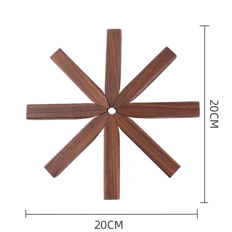 Heat and Scalding Resistance Pad, Household Table Decoration, Wood Tree Shape Placemats, Black Walnut, Non-slip Coaster Set