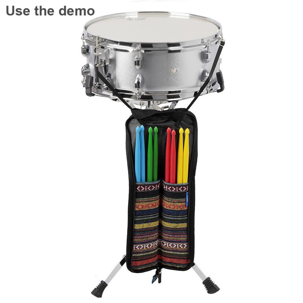 Style Folk Portable Knitted Drum Stick Gig Bag Drumsticks Storage Case Percussion Instrument Parts